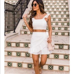 NWT Pink Lily Meant To Be Two Piece Set White S